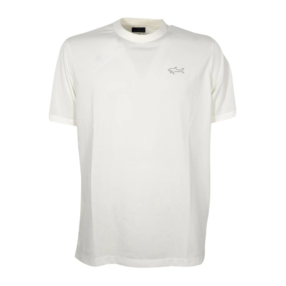 Paul & Shark Men's White T-Shirts, M, Reflective Shark T-Shirt