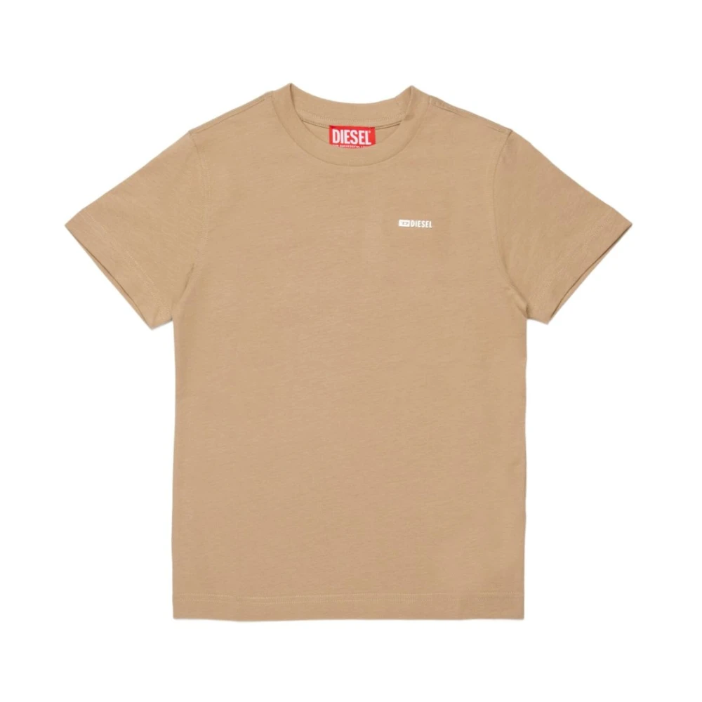 Diesel Boys Beige Kids Short Sleeve T-Shirts, 12 Y, T-Shirts And Polos
