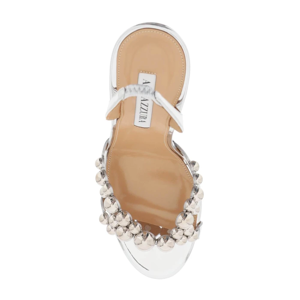 Aquazzura Bubbles Sandalen met Spiegeleffect Leer Gray Dames