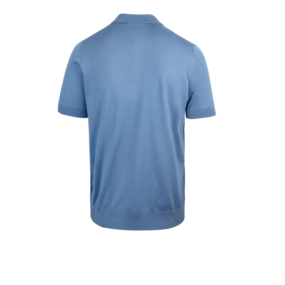 Paolo Pecora Italiaanse Stijl T-shirts en Polos Blue Heren
