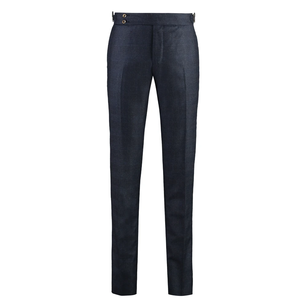 PT Torino Slim Fit Virgin Wool Trousers Blue Heren