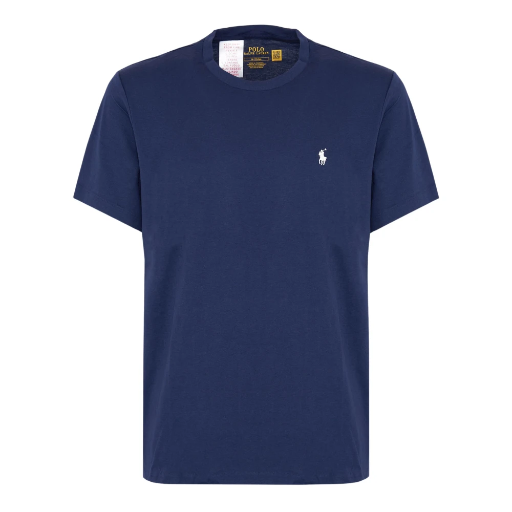 Polo Ralph Lauren , T-Shirts, Male, Blue, 2XL, S/S Crew-Sleep-Top