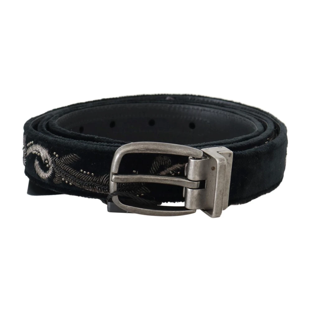 Dolce & Gabbana Men's Black Belt With Metal Buckle