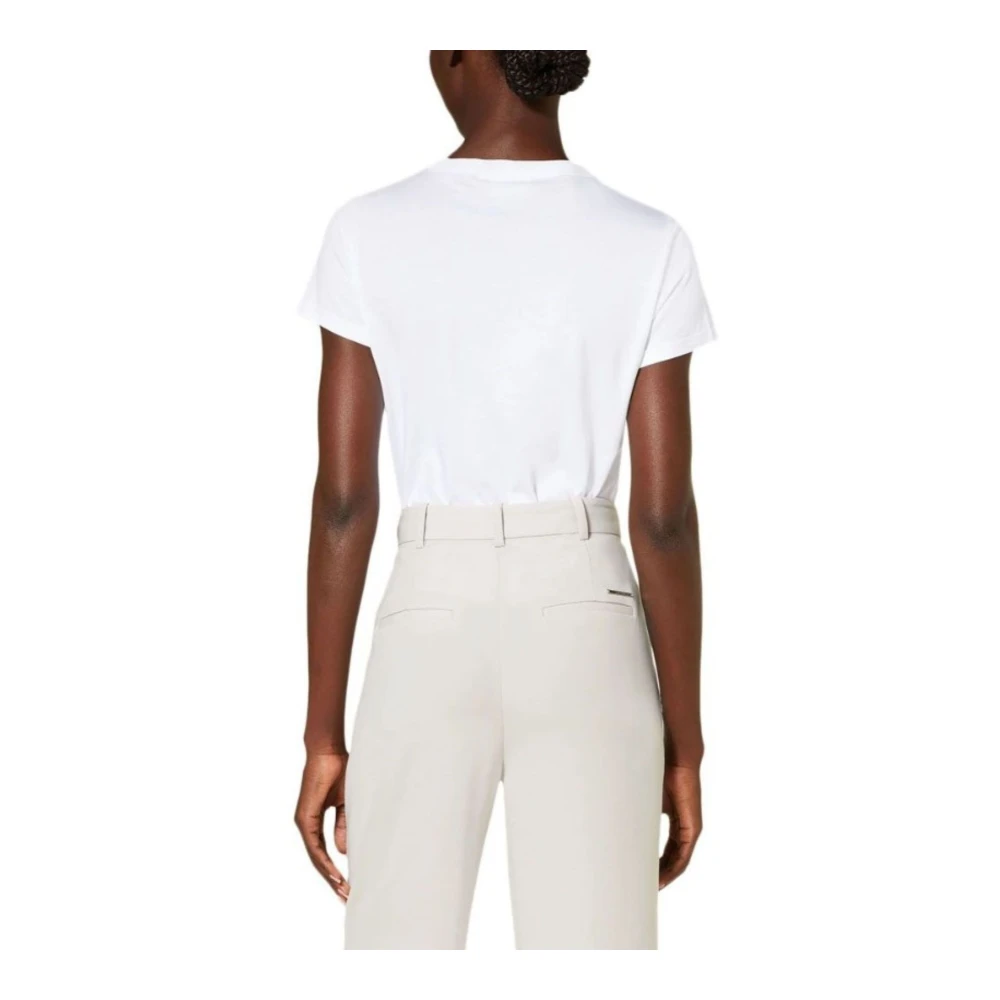 Calvin Klein Nano Logo Slim Tee voor Vrouwen White Dames