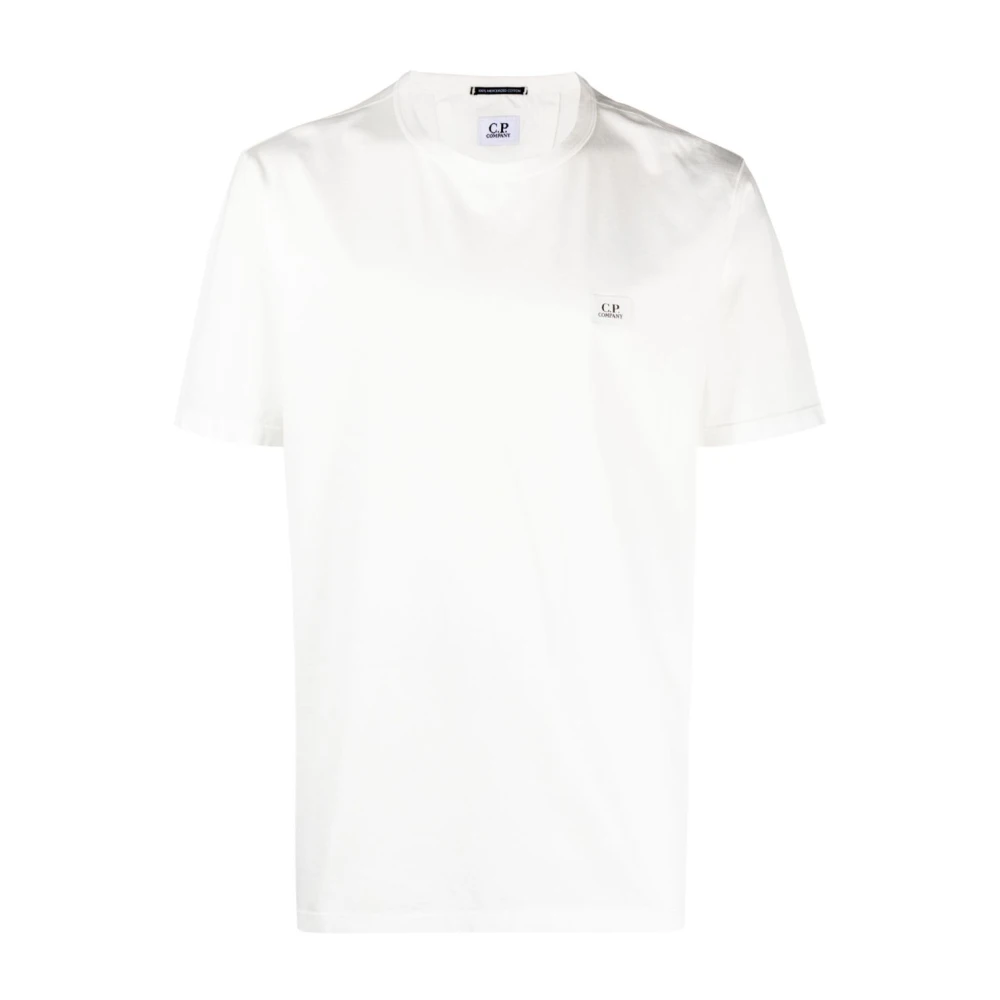 C.P. Company Wit Logo Patch Jersey T-shirt White Heren