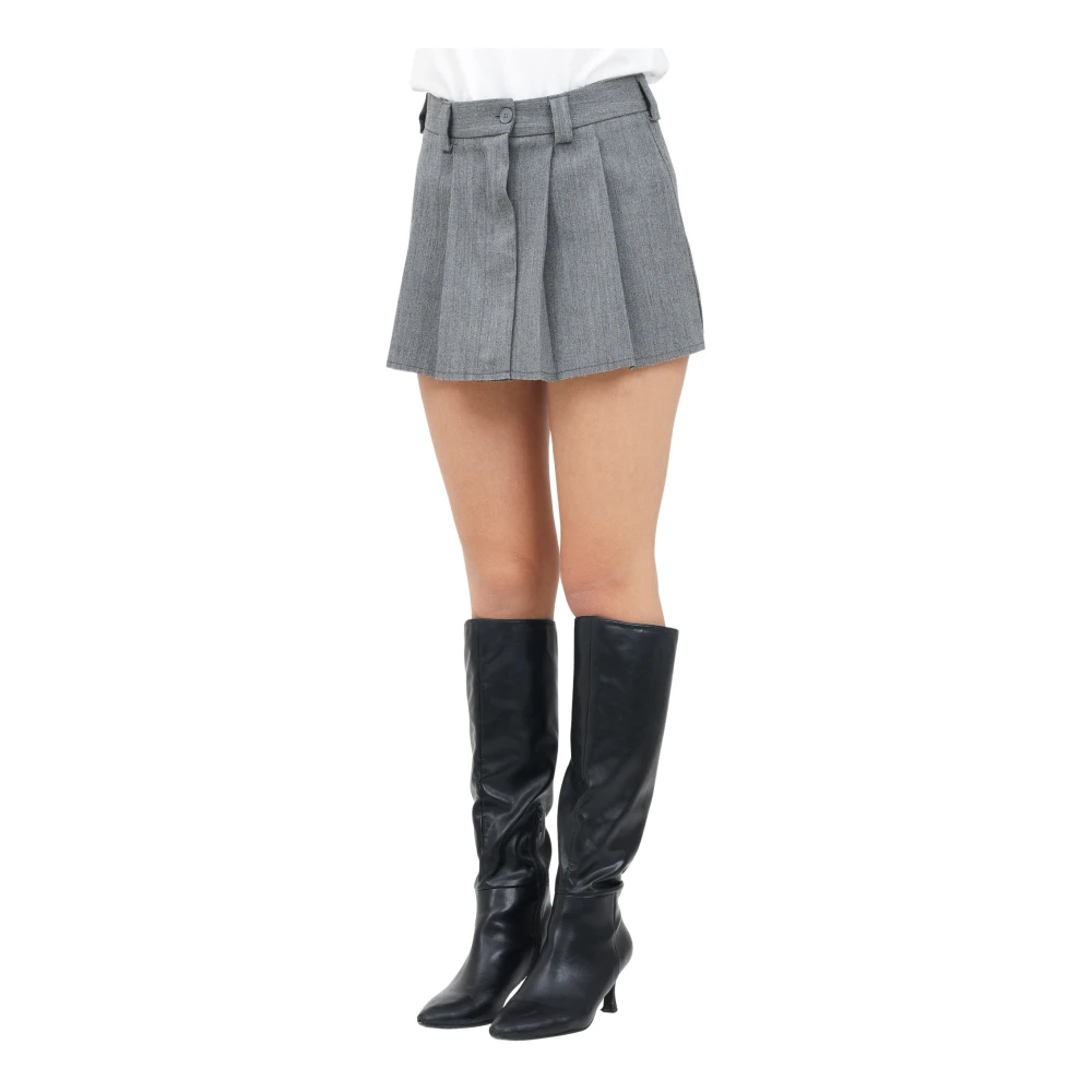 ViCOLO Grijze Korte Rok met Tailored Details Gray Dames