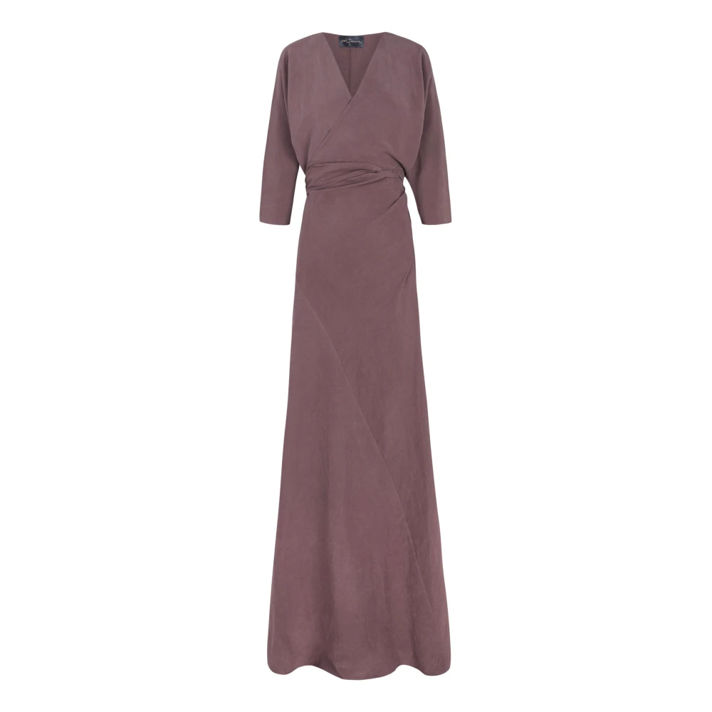 Cortana Linne och silke lång klänning Purple, Dam