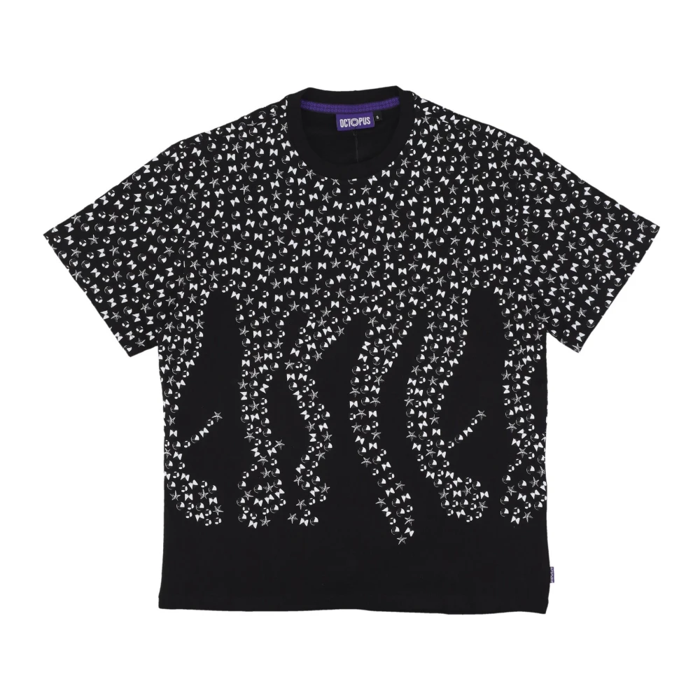 Octopus Zwarte Studs Tee Korte Mouw T-Shirt Black Heren