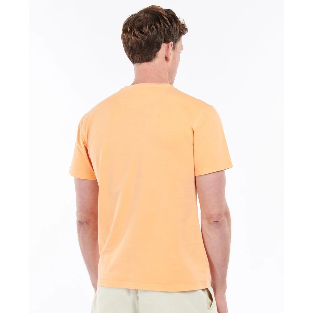 Barbour Geverfde T-shirt met Borduursel Orange Heren