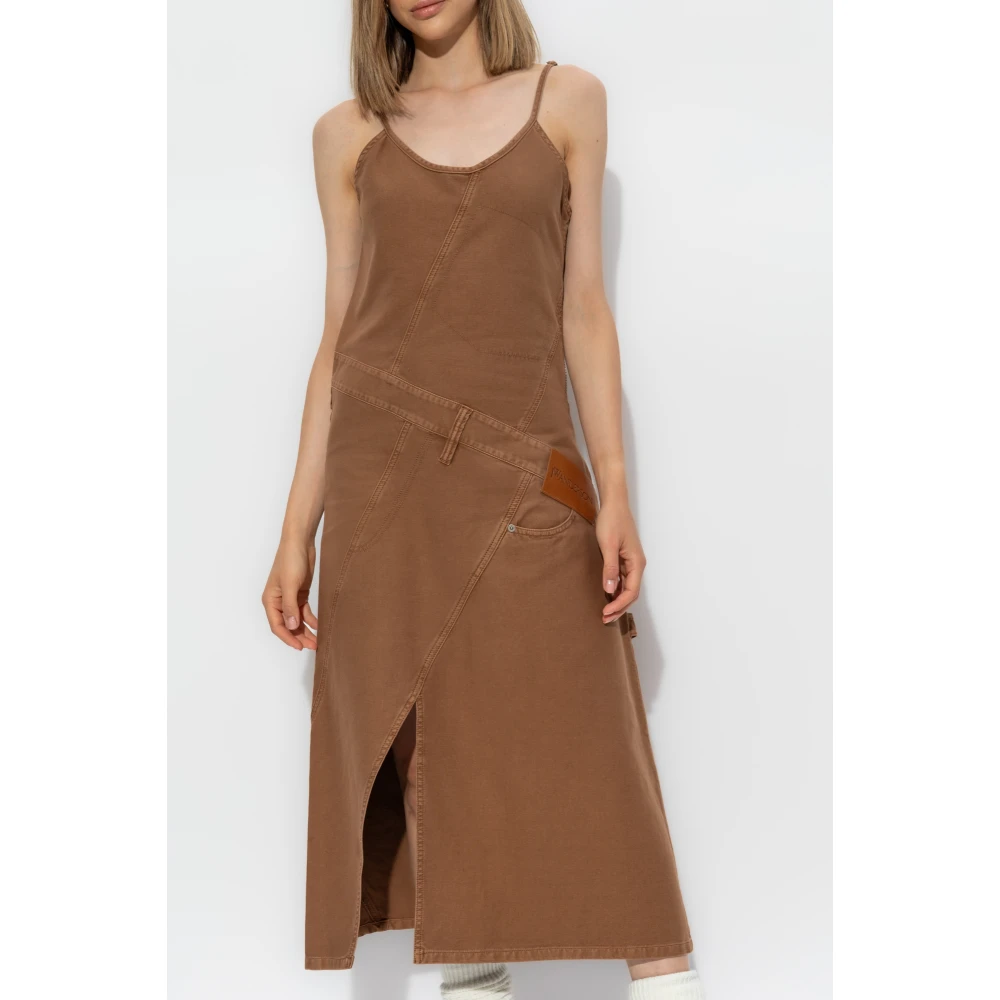 JW Anderson Jurk met bandjes Brown Dames