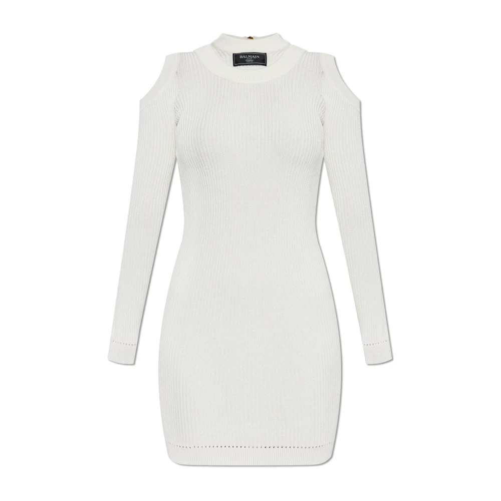 Balmain Fitted Jurk Beige Dames
