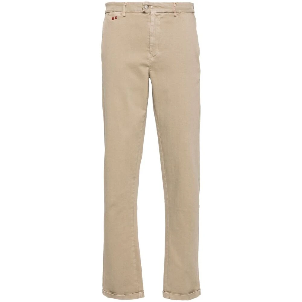 Tramarossa Beige Twill Weave Straight Leg Broek Beige Heren