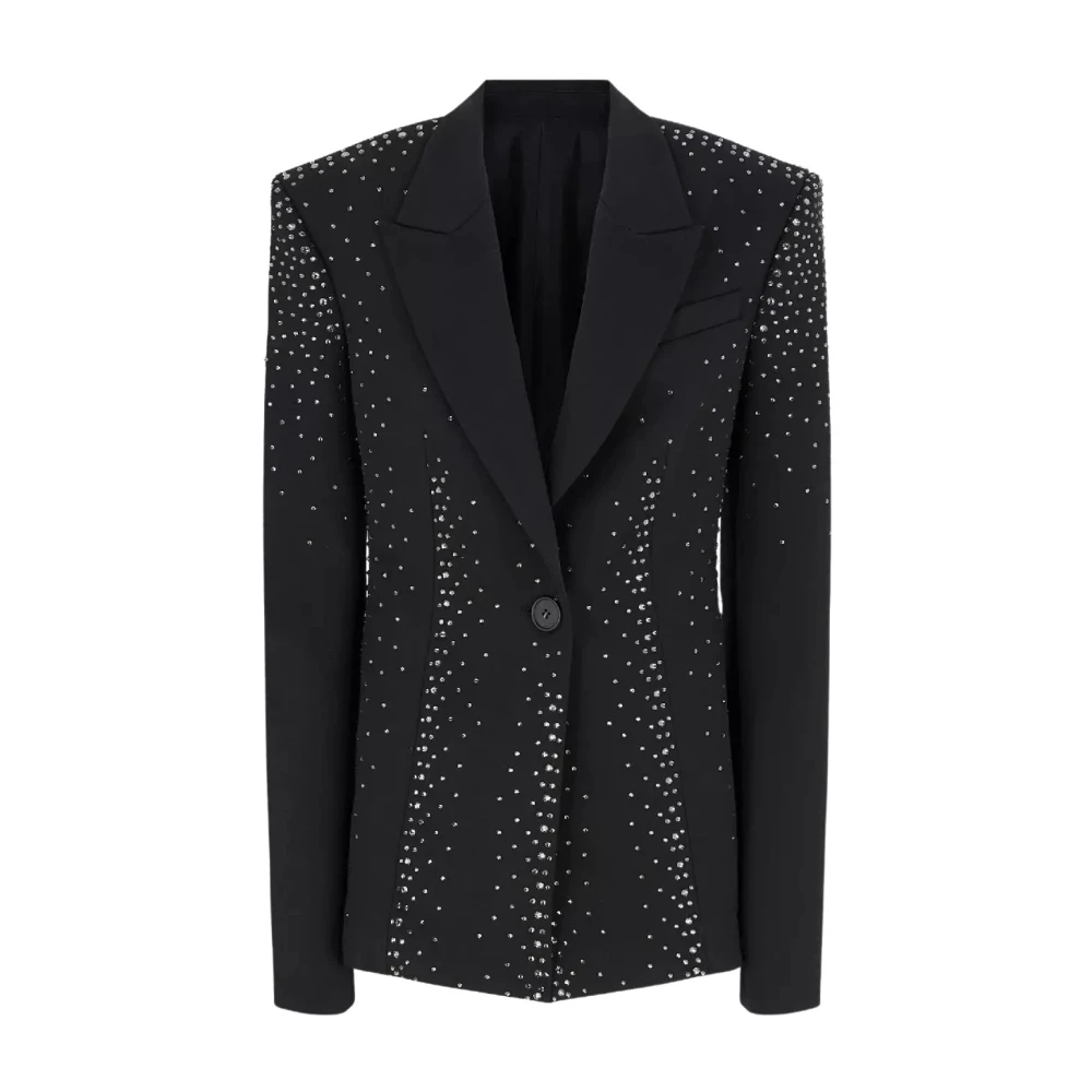 The Attico Wool Blazer With Sequins - Female - Blazers - Black - S - Jackets - Image 3