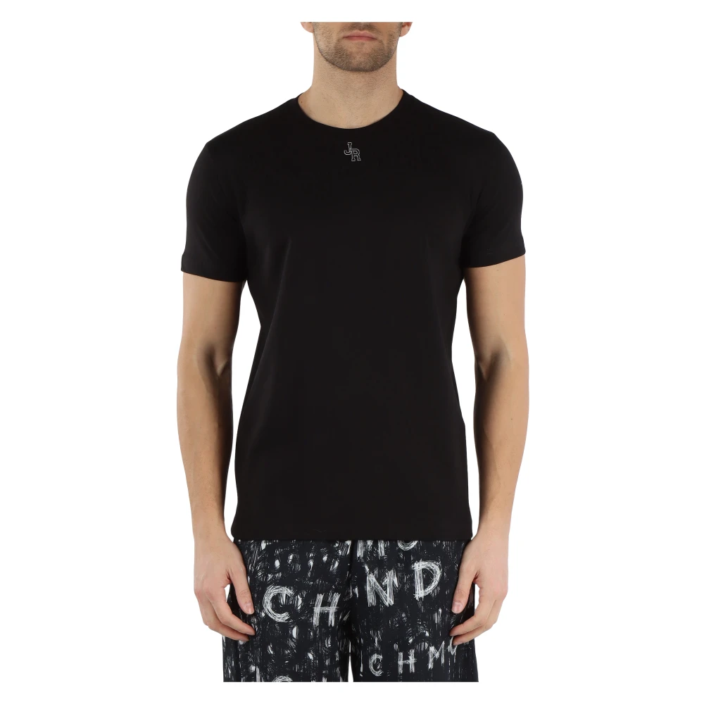 Richmond Katoenen T-shirt met geborduurd logo Black Heren