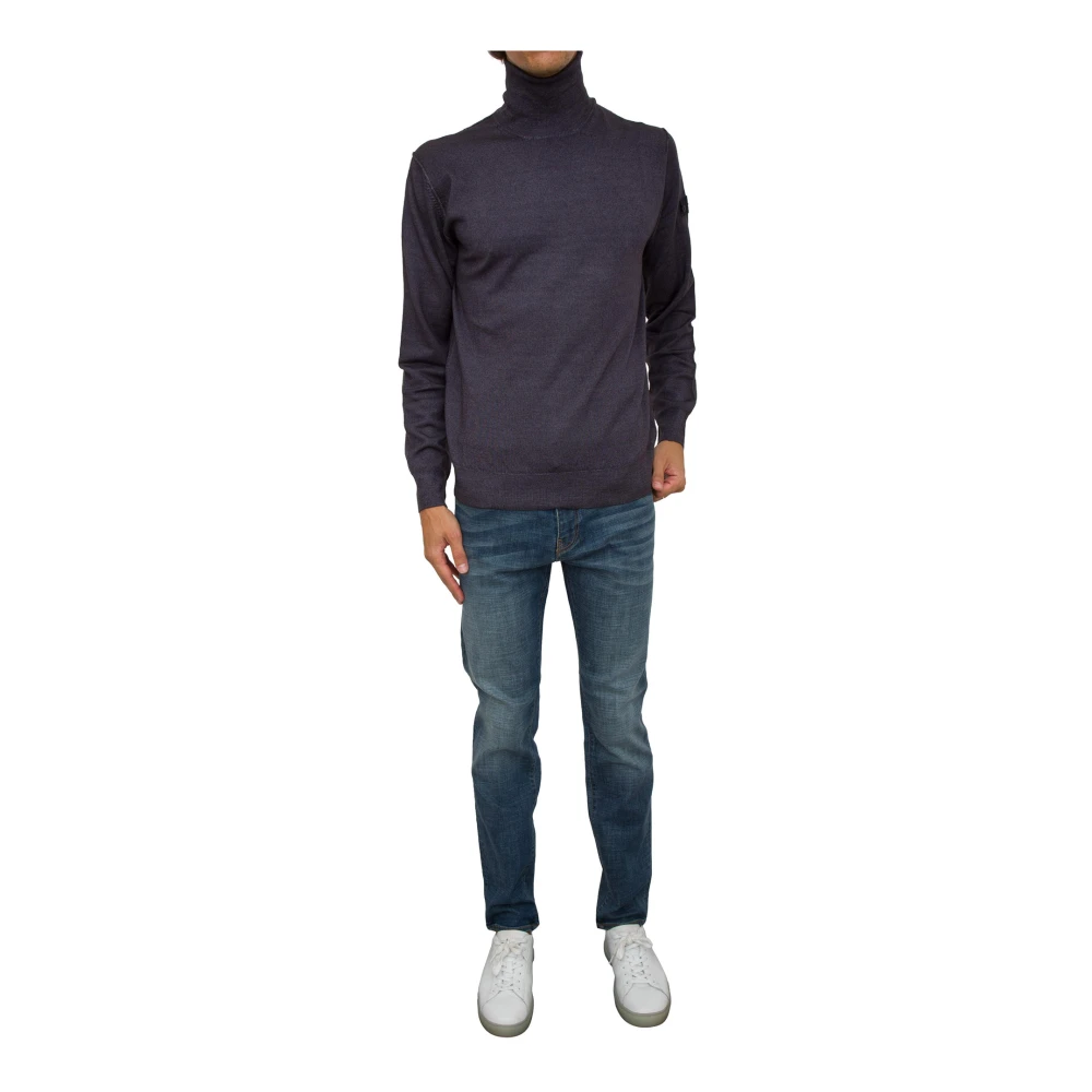 Peuterey Blauwe Gebreide Trui Blue Heren