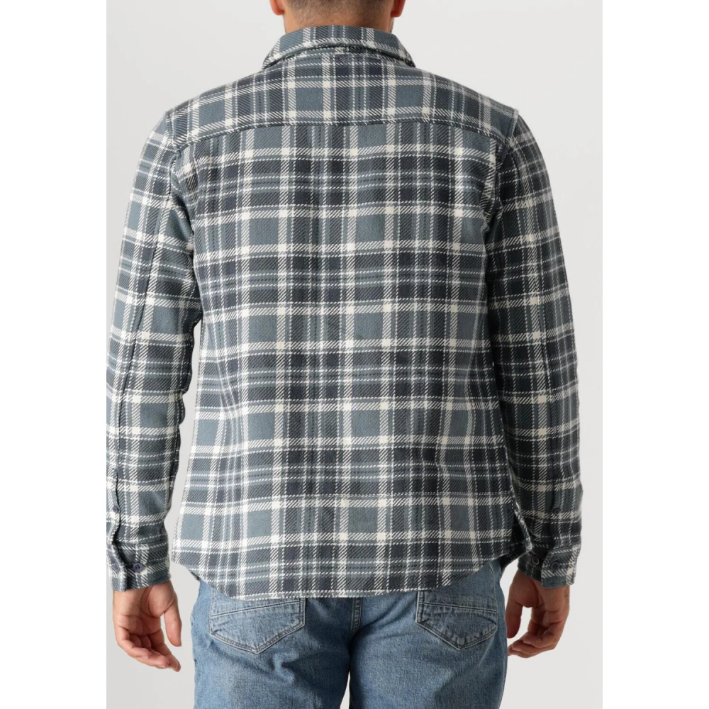 Pure Path Blauw Regular Fit Overshirt voor Mannen Blue Heren