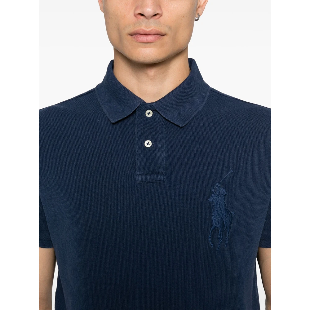 Polo Ralph Lauren Aangepaste Slim Fit Katoenen Poloshirt Blue Heren