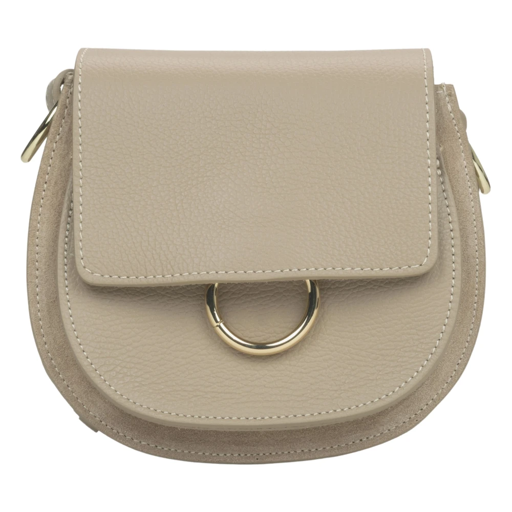 Estro Italiaans Leren Kleine Beige Crossbody Tas Er00115027 Beige Dames