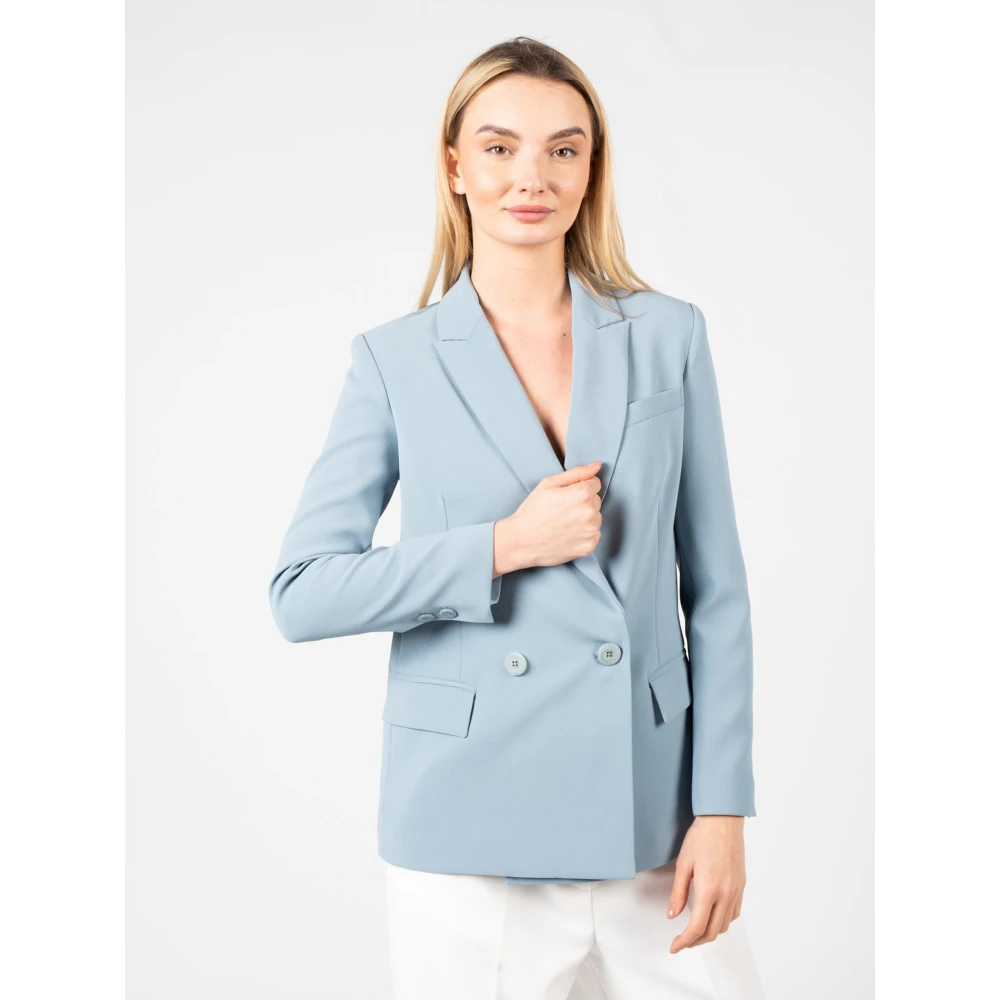 pinko Elegant Dubbelbreasted Blazer Blue Dames
