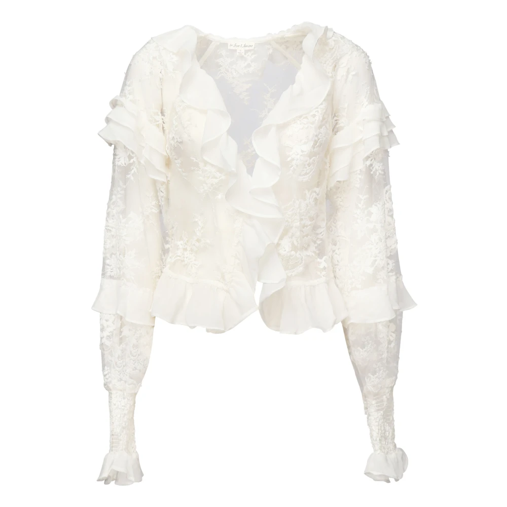 For Love & Lemons Witte Kantvakantieblouse met Ruche White Dames