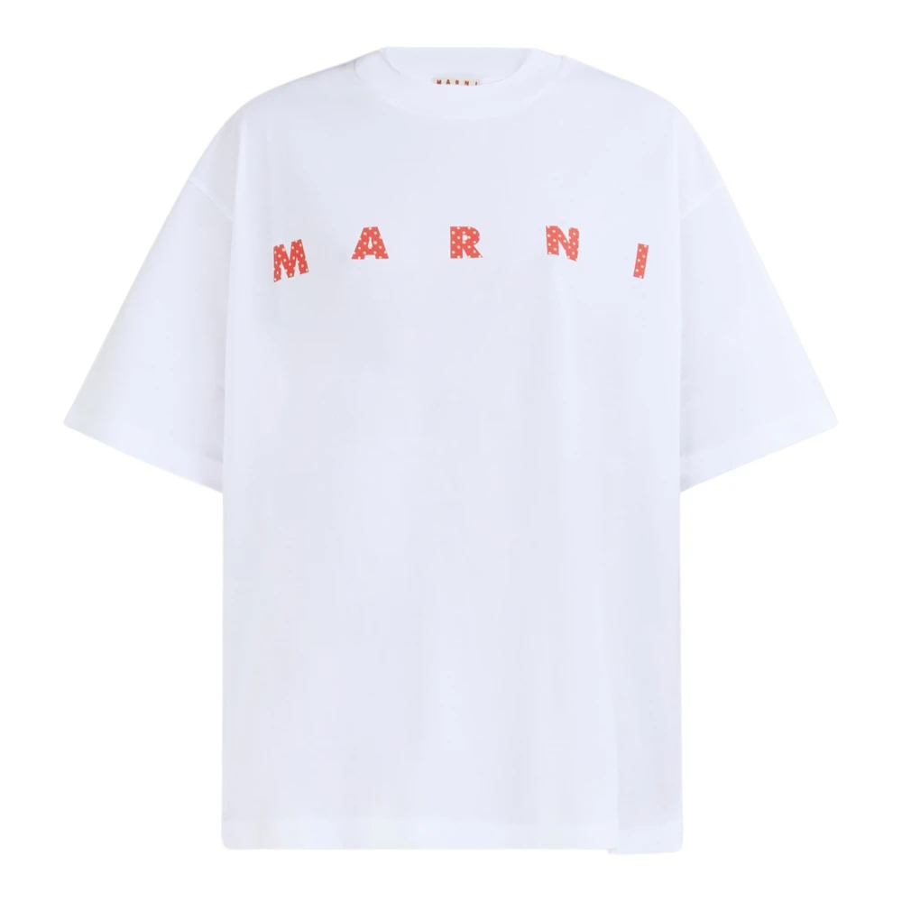 Marni Polka Dot Crew-neck T-shirt White Dames
