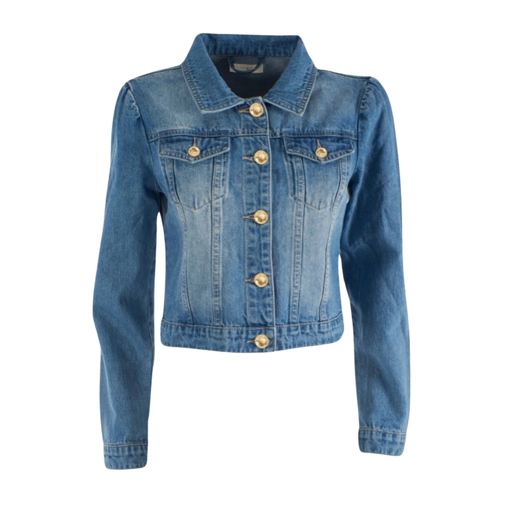 YES ZEE Blauwe Spijkerjasje met Contrastknopen Blue Dames
