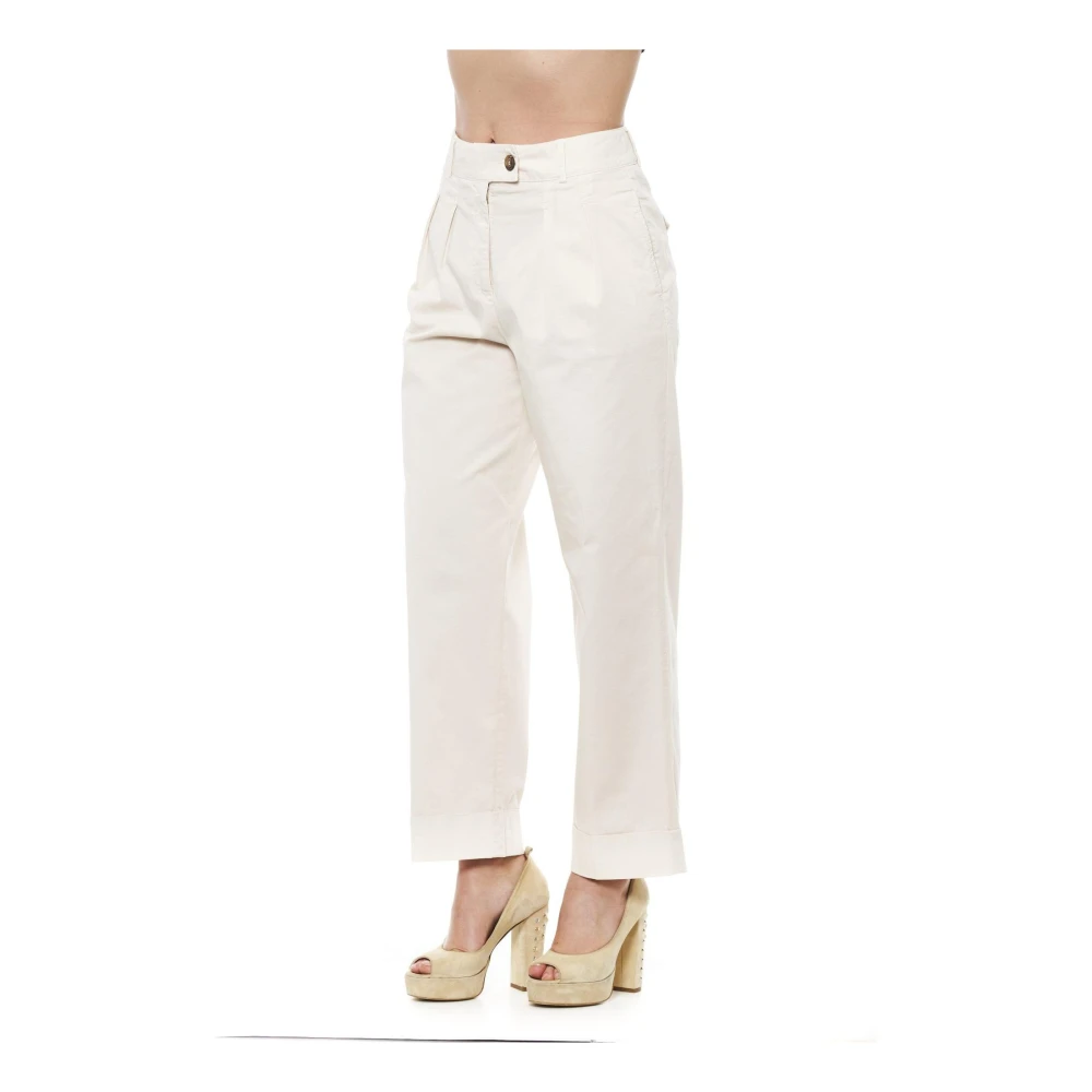 PESERICO Beige Wijde Palazzo Broek Hoge Taille Beige Dames