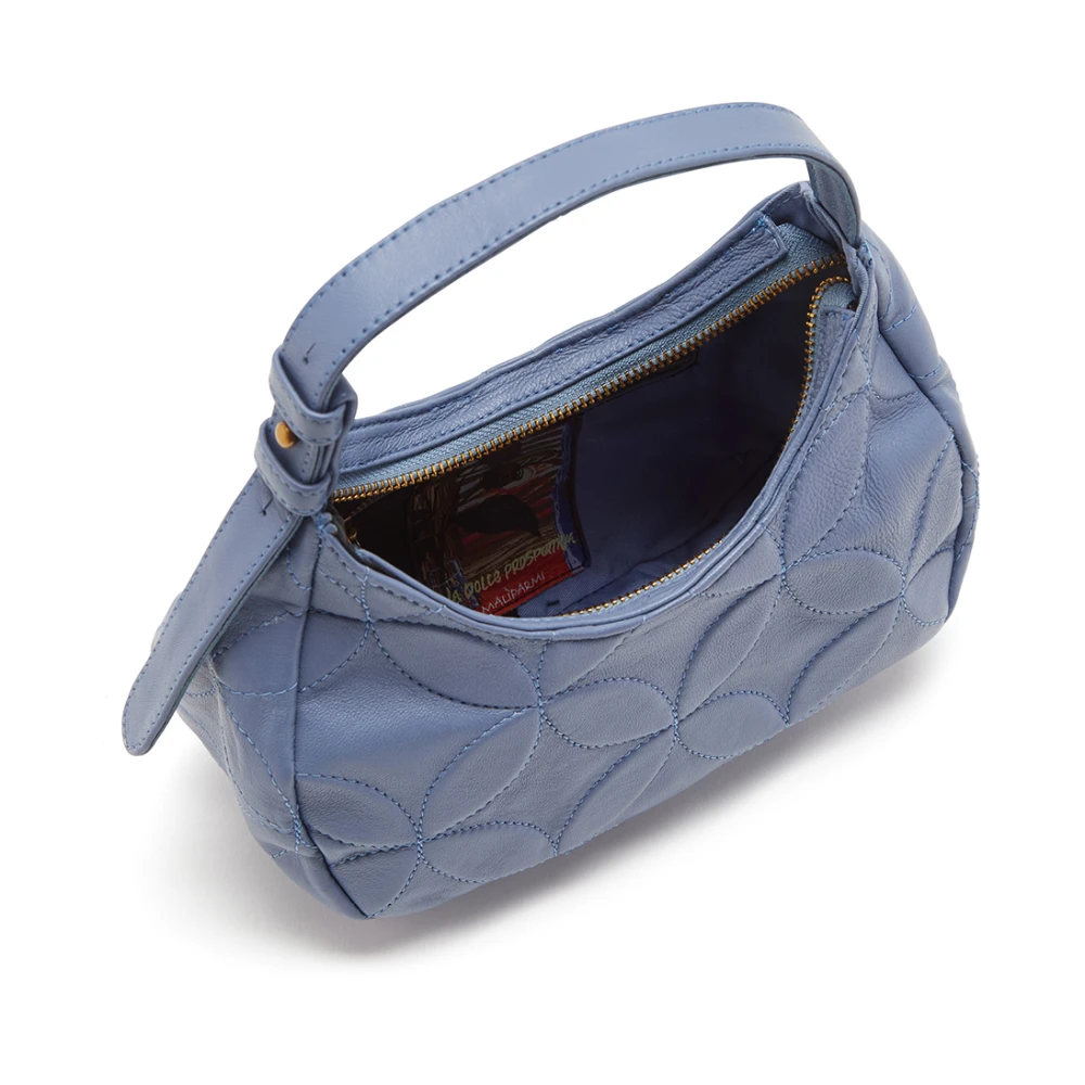Maliparmi Middelgrote Rugverlichting Lederen Schoudertas Blue Dames