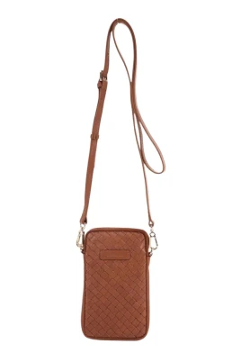 Bolso para el móvil de piel trenzada