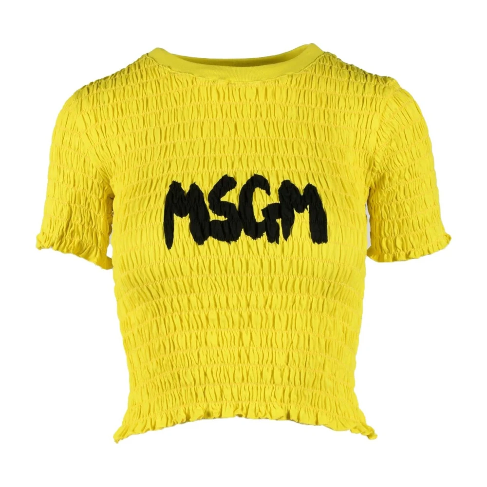 Msgm - Tops > T-Shirts - Yellow - Msgm - Modalova