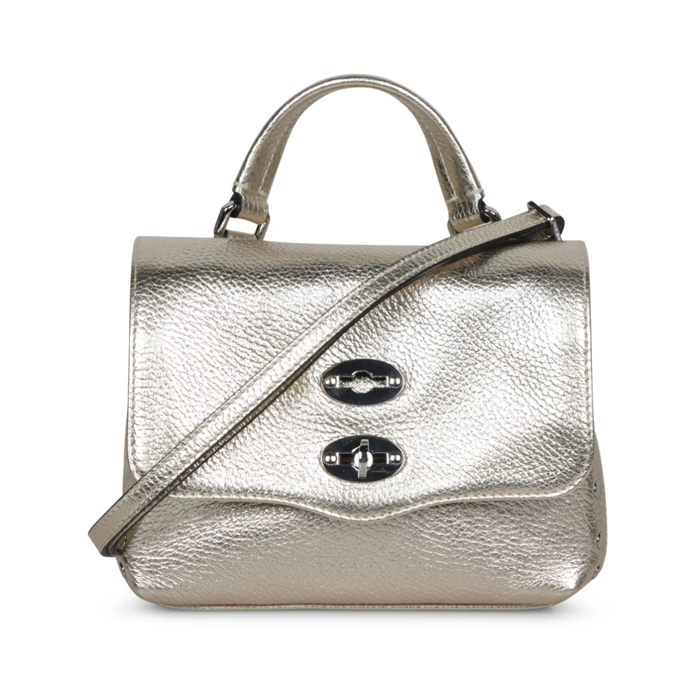 Zanellato Gouden Postina Tas met Zilveren Afwerking Yellow Dames