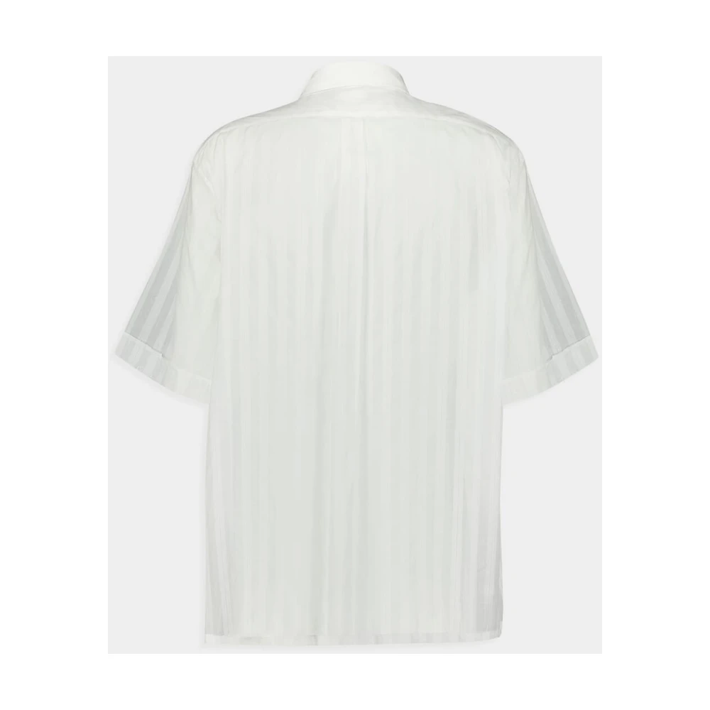 Givenchy Gestreept katoenen voile overhemd White Heren