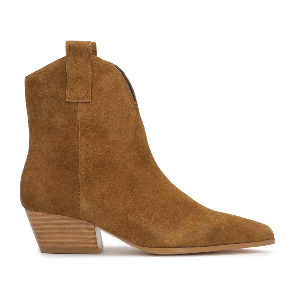 Kazar Cowboy boots med en slip-on ovandel Brown, Dam