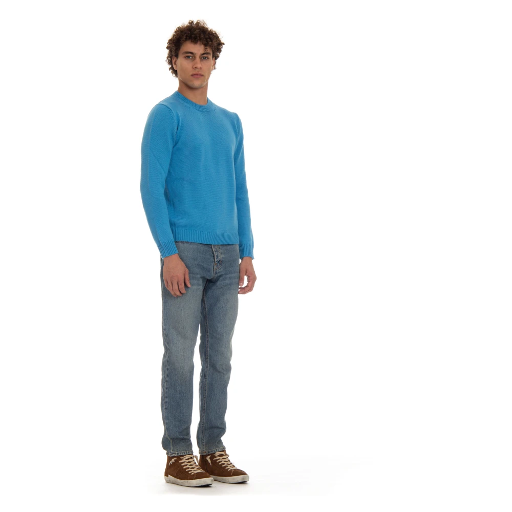 Roberto Collina Heldere Blauwe Merino Trui Blue Heren