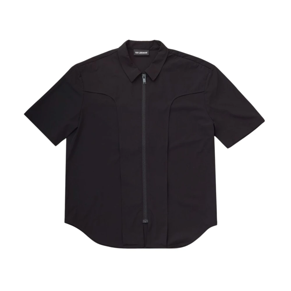 Han Kjøbenhavn Short Sleeve Shirts Black Heren