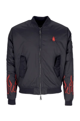 Flames Broderad Bomberjacka Svart