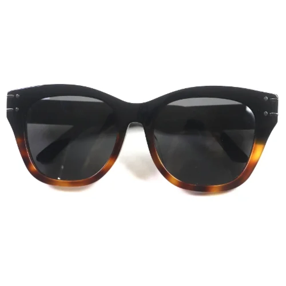 Dior Vintage Pre-owned Fabric sunglasses Black Dames