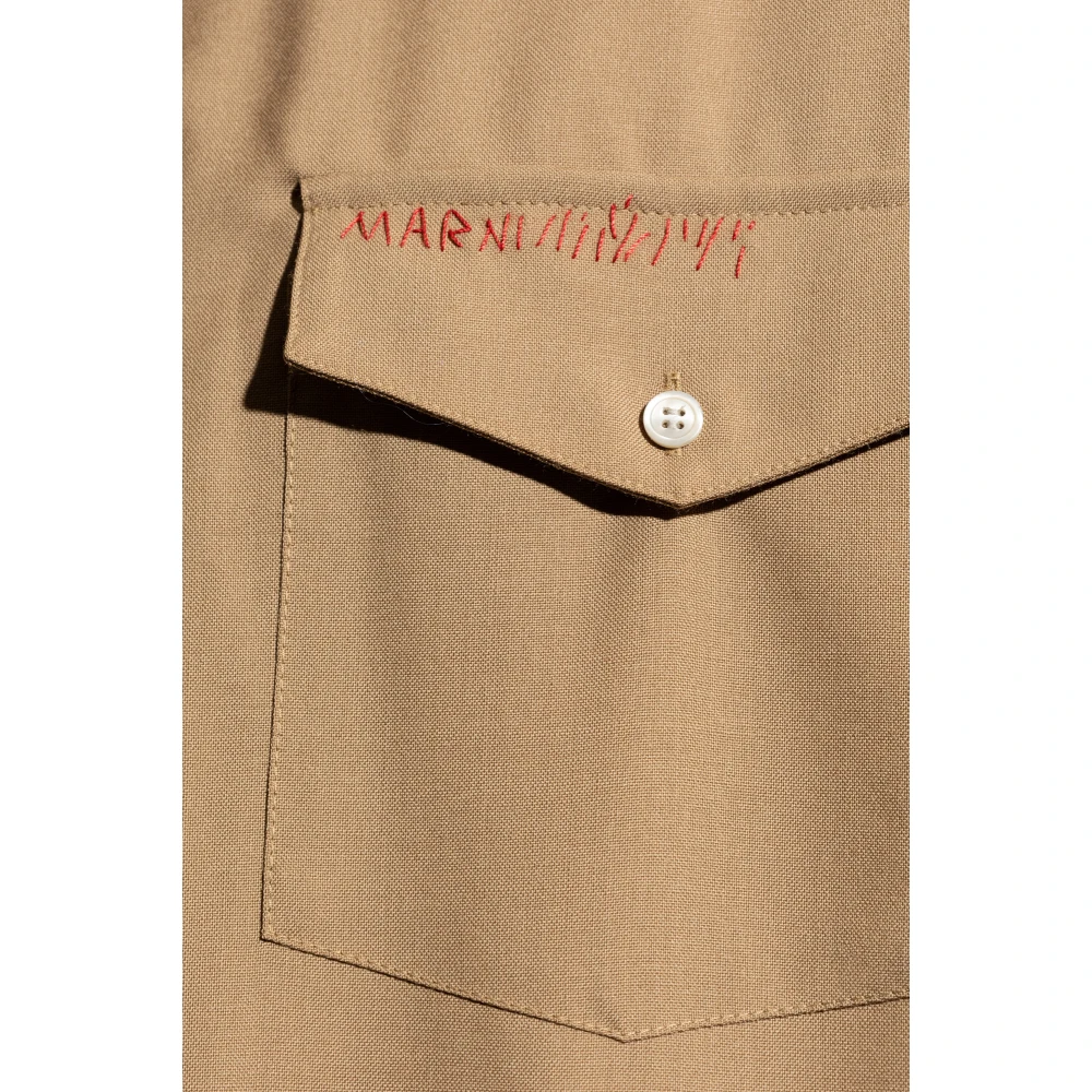 Marni Overhemd met zakken Beige Heren