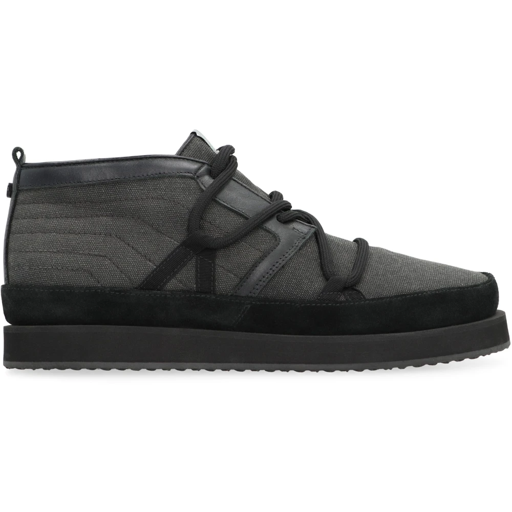 Volta Canvas Mid-Top Sneakers met Leren Details Heren Schoenen Grijs