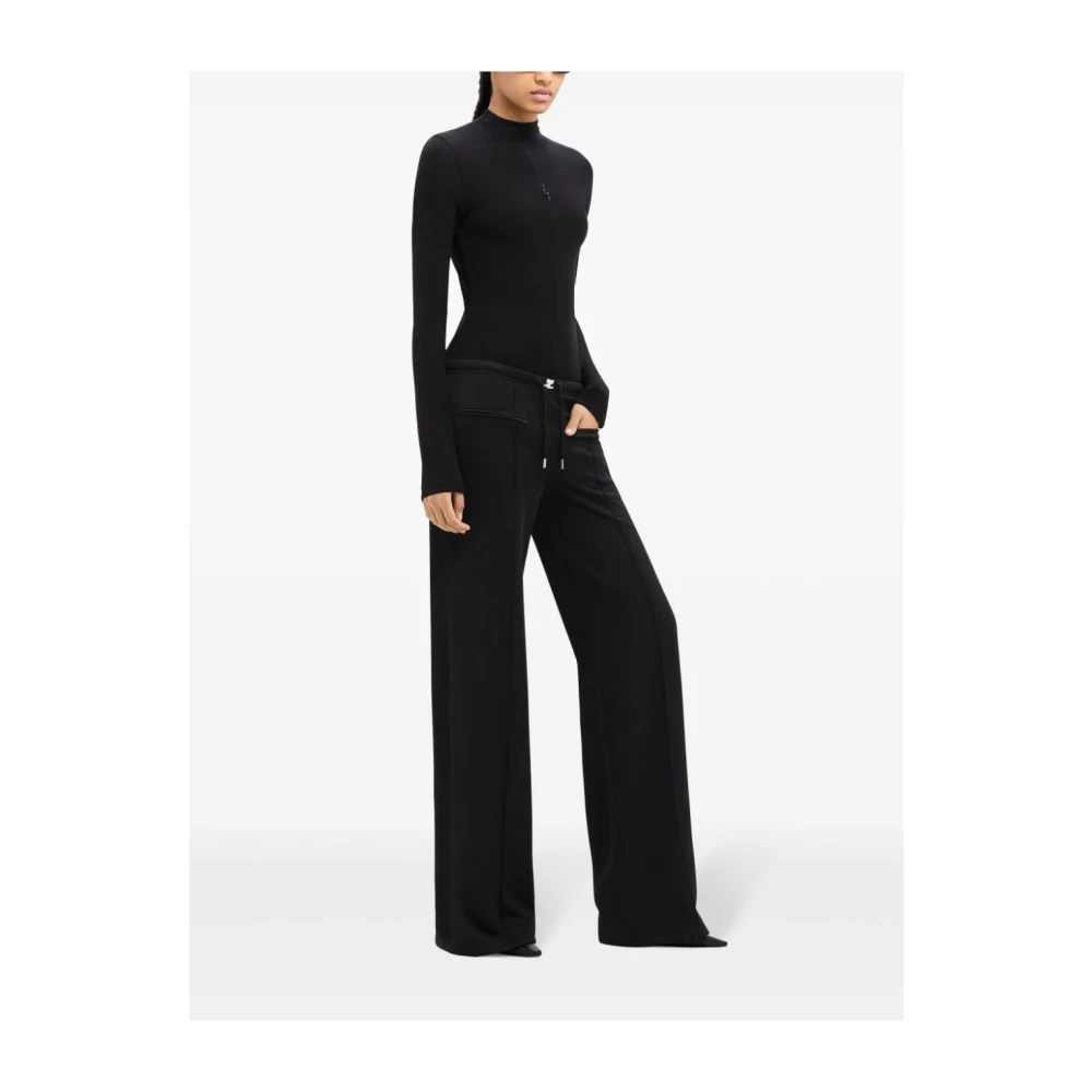 Courrèges Zwarte Baggy-Fit Interlock Broek Black Dames