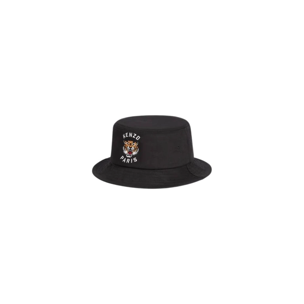 Kenzo Zwarte Katoenen Pet met Varsity Design Black Heren