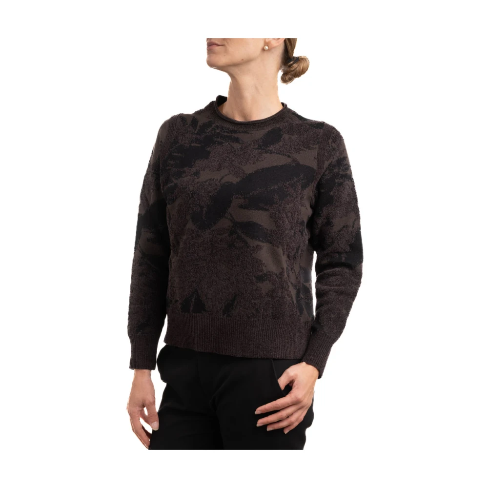 RRD Chenille Crew Neck Sweater met textuur Brown Dames