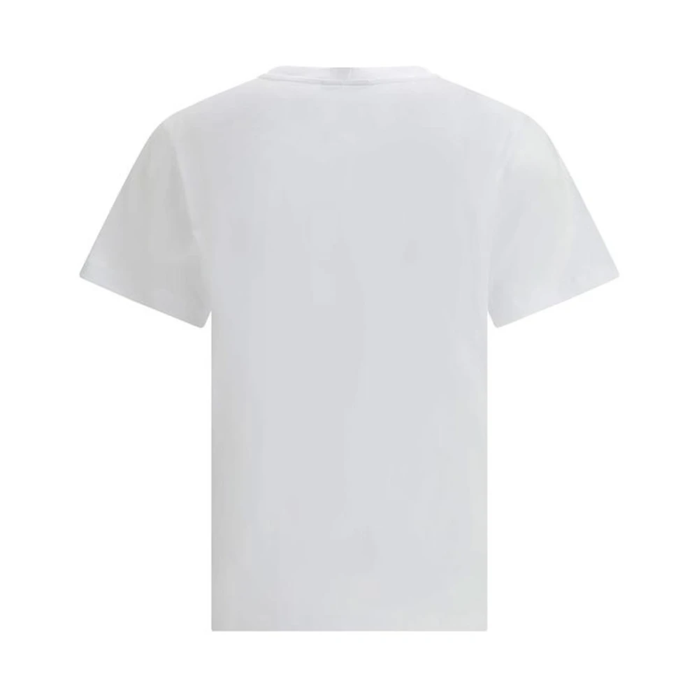 Ganni Luipaardprint Crew Neck T-Shirt White Dames
