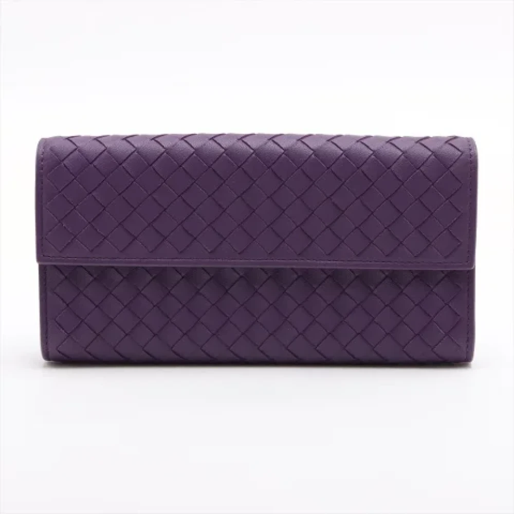 Bottega Veneta Vintage Pre-owned Leather wallets Purple Dames