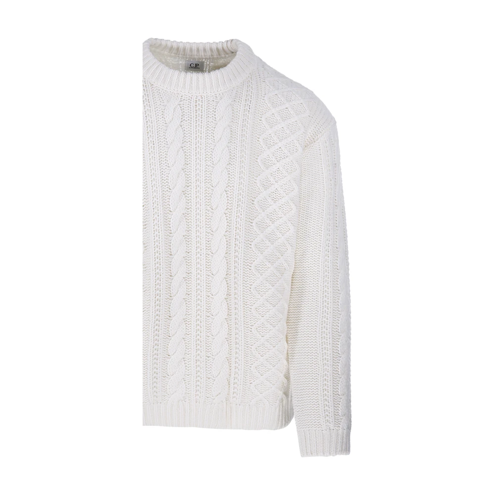 C.P. Company Witte Gauze Crew Neck Sweater White Heren