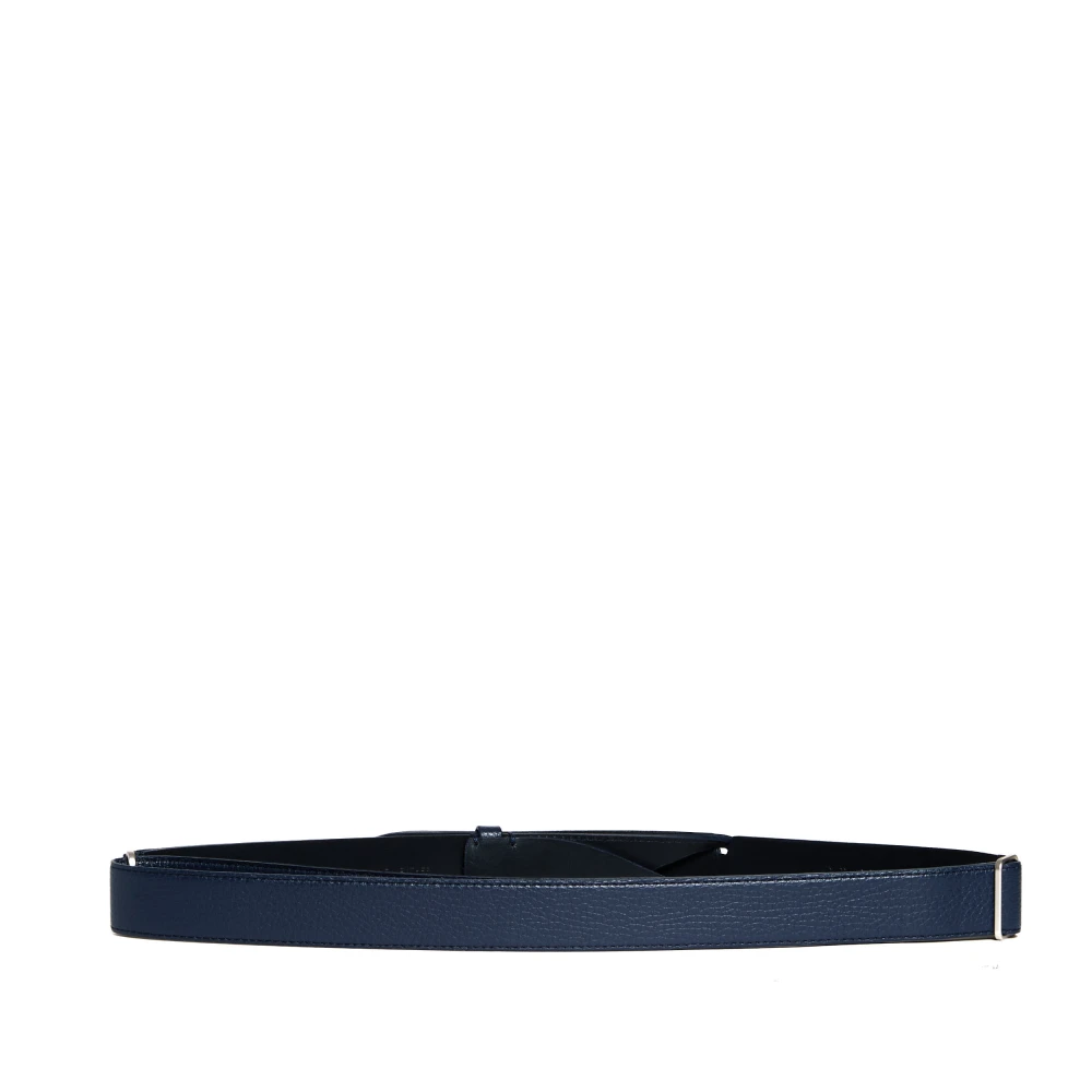 Orciani Blauwe gehamerde leren riem Blue Heren