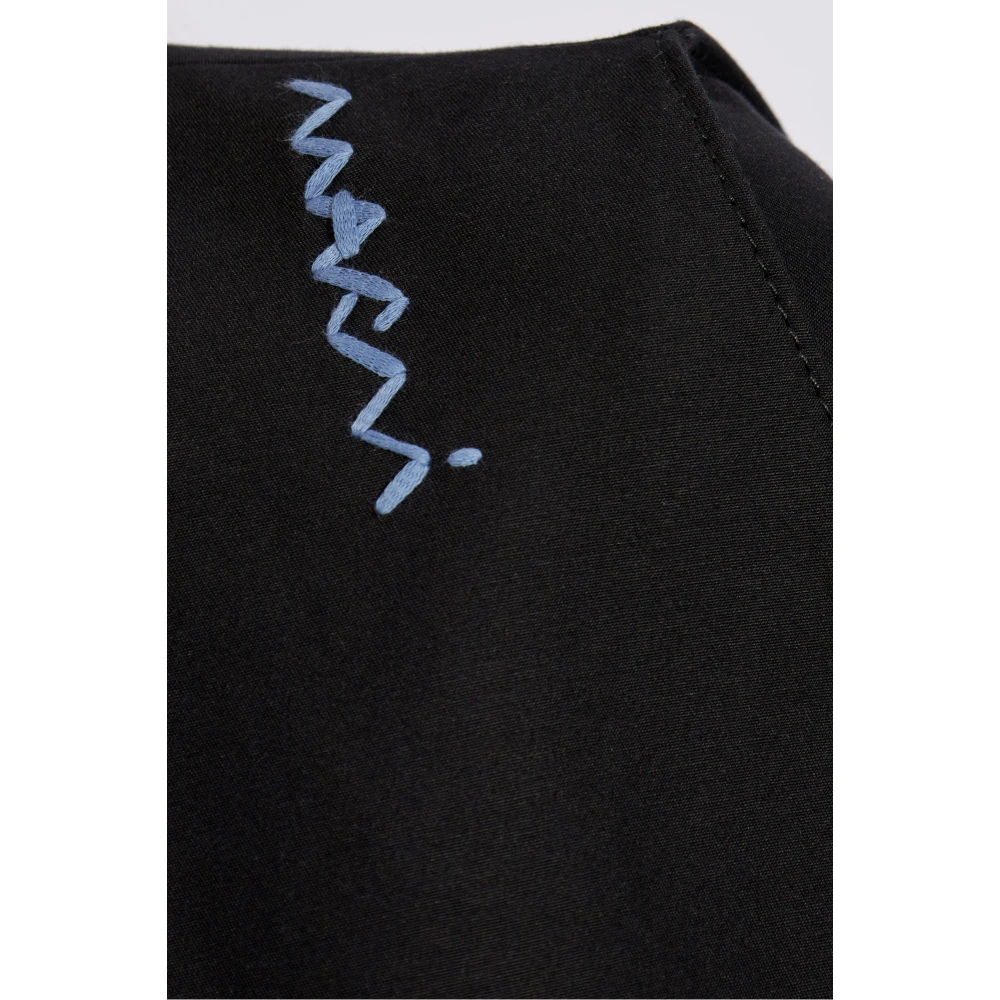 Marni Wijdvallende katoenen jurk Black Dames