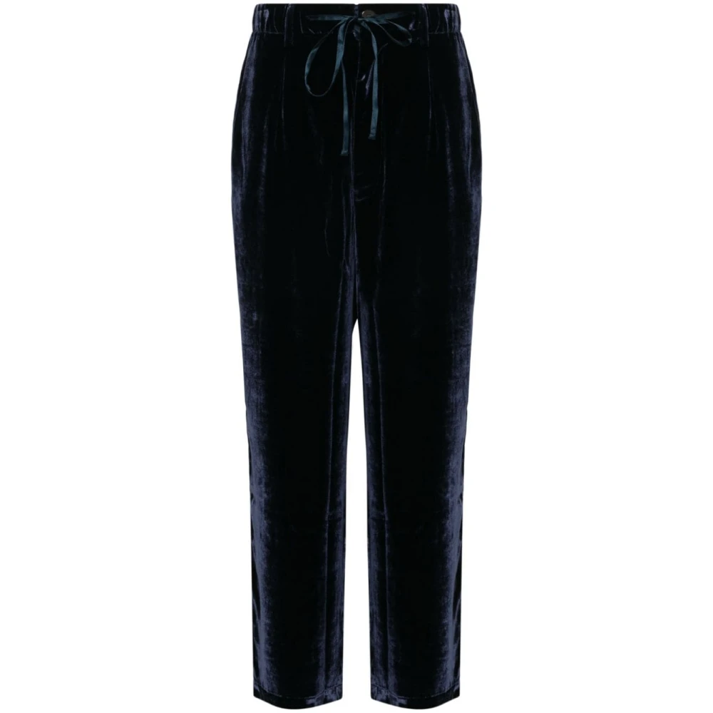 Pierre-Louis Mascia Blauwe Fluwelen Broek met Pijpdetail Blue Dames