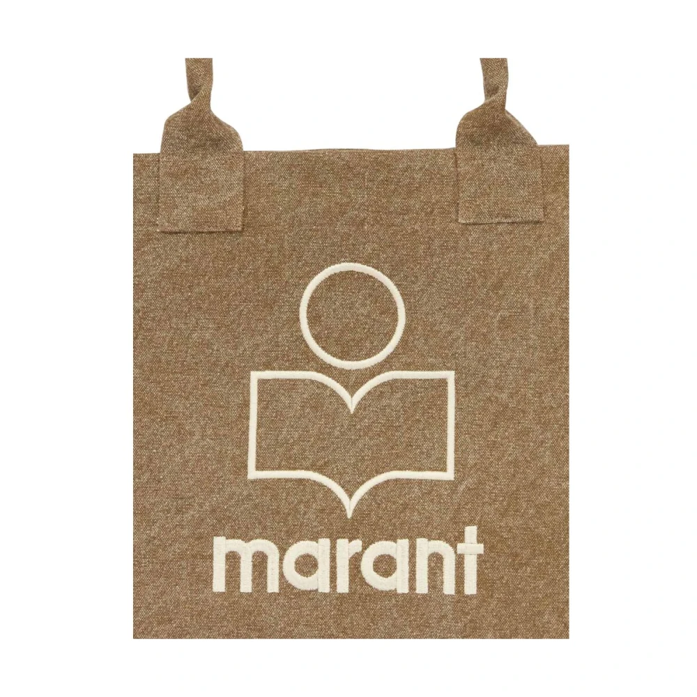 Isabel marant Beige Geborduurd Logo Top Handvat Tas Beige Dames