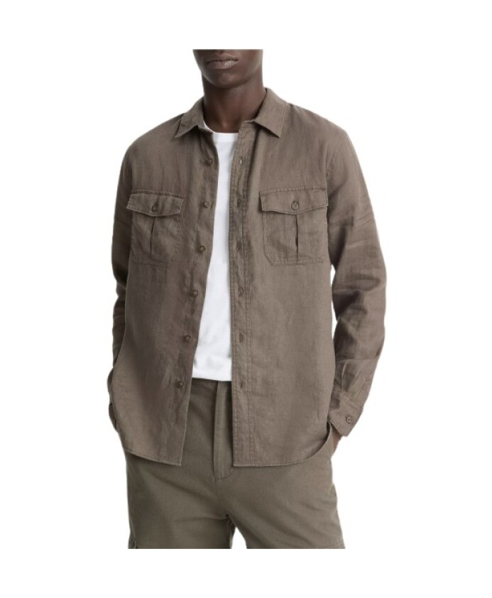 chemise-utilitaire-en-lin-avec-poches-cargo